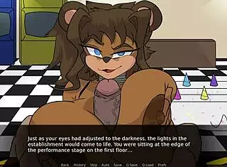 Soft pillowy tits around member in FNAF porn game boobjob compilation