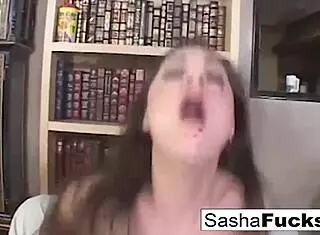 porn legend sasha deepthroats cock in throat and pussy 😈