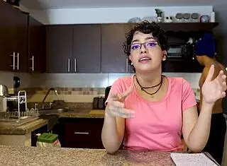 Henry and Veronika share quick pasta then blowjob