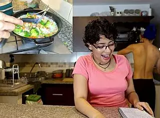 Henry and Veronika share quick pasta then blowjob