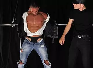 straight muscle stud dominated in gay bondage bdsm.