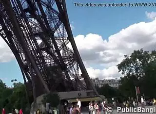 Cute girl fucked by two guys with big dicks in Paris 😍