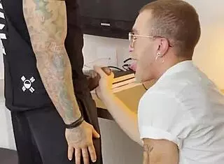 Hey, the tattooed guy fucks the doctor backstage!