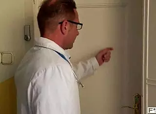 in the hospital, teens luna rival and rebecca volpetti suck and deepthroat the doctor's huge cock before anal fucking