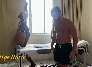 he wanted to pound big ass with monster cock but got blowjob