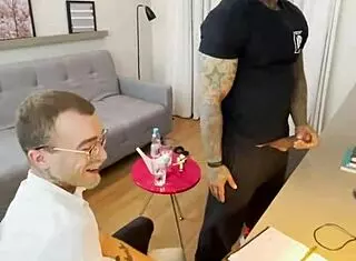 Hey, the tattooed guy fucks the doctor backstage!