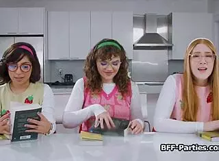 Nerdy girlfriends dive into a wild book club foursome night