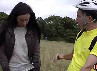 Mature Stockings Brit Cum Facial Outdoors