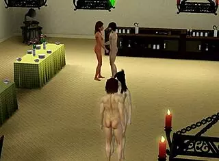 Orgy scene in The Sims cartoon