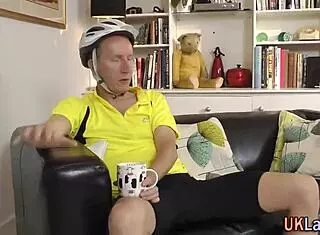 Mature Stockings Brit Cum Facial Outdoors