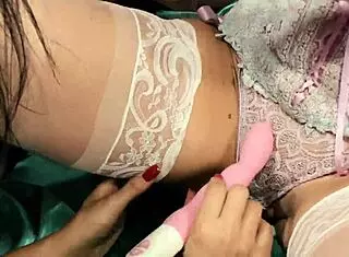 sammy jayne in blonde brunette threesome masturbation with fingering and big natural boobs.