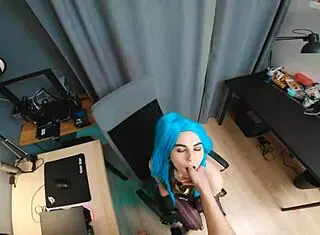 CRAZY JINX FUCKS LIKE A TORCH ON THE DESK!