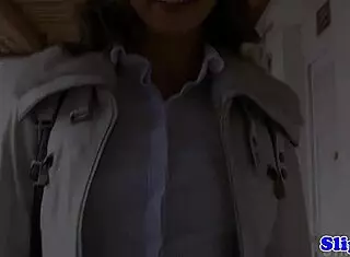 russian beauty in heels and stockings gives suggestive blowjob to old man during pov casting