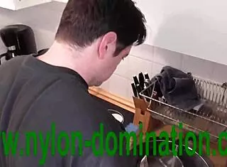 nylon domina trains housewife with humiliation and spitting