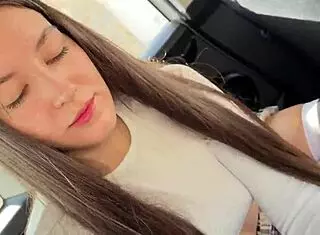 girl next door blows neighbor in car for college ride