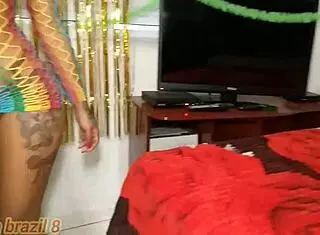 Carnaval with Fabinho Costa and Millena Gomes, she loves anal sex.