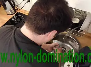 nylon domina trains housewife with humiliation and spitting