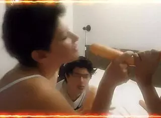 I watch Perla have fun with her trans freind during our homemade orgy