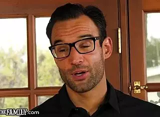 cute ebony step-daughter connects with step-dilf