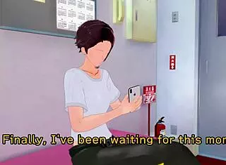 In the infirmary, the crossdressing anime character gets treated