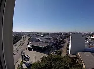 Naked Woman Exposes Herself in Hotel Window Overlooking Airport