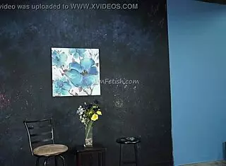 fetish model backstage with balloon