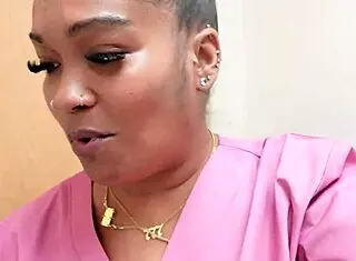 Thickpaws Masturbates Clit At Work With Pierced Ass