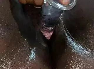 Big Tits Ebony Masturbating With Dildo