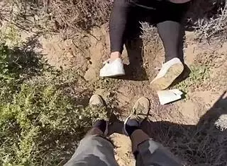 a quick fuck with my girlfriend's friend outdoors