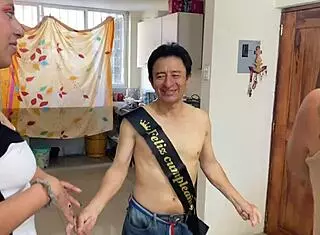 Happy New Year Threesome With Two Stunning Women in Homemade FFM Action