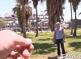 I suck hunk's cock to orgasm in gay video