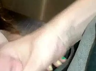 Huge tits girlfriend getting cumshot in public