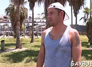 I suck hunk's cock to orgasm in gay video