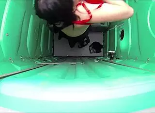 porta gloryhole at construction site for outdoor blowjobs