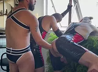 Trio engages in fisting and more intense gay action