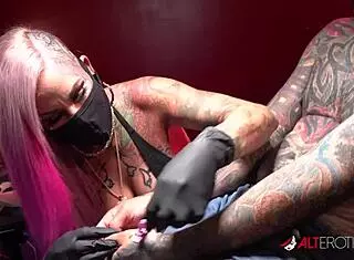 evilyn fucks sascha post-tattoo