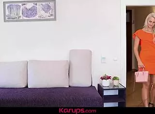 Busty babe Katy Sky dildos her pussy