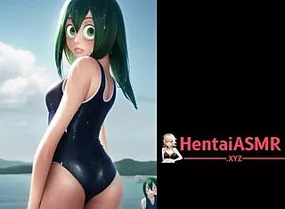 Froggy anime girls masturbate in bikinis around the pond