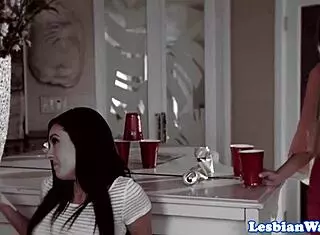 Tanned Petite Teen Scissors Pussy Outdoors