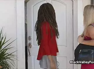 Teen Ebony Big Tits Wins Interracial Double Date