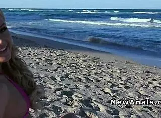 Blonde Girlfriend In Bikini Gets Anal Fuck From Monster Cock