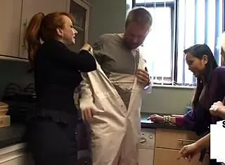 Redhead Small Cock Fellow Jerked by Two Amateur Matures and Asian Woman