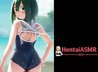 Froggy anime girls masturbate in bikinis around the pond