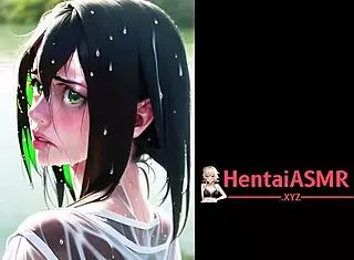 Froggy anime girls masturbate in bikinis around the pond