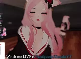 kanako's chat makes her squirt with monster cock