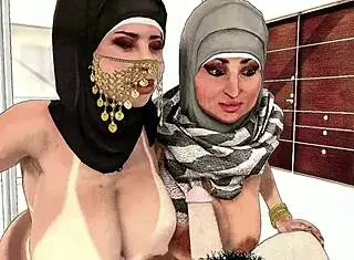I Enjoyed the Big Tits Hijab Woman's Hotel Service with Blowjob and Lesbian Action