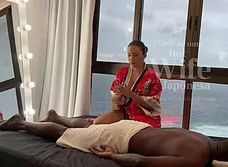 asian masseuse does relaxing massage on black guy with big cock, he cums in latina's pussy part ii lina nakamura john coffee