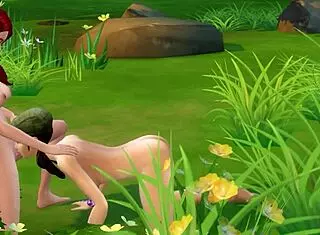 Lesbians have sex in the park.