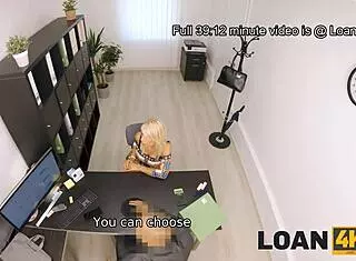 In the office, this European MILF begs for cash during casting interview