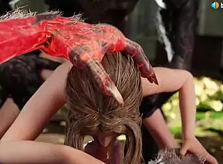 Aerith Serves Two Werewolves with Deepthroat and Anal in Final Fantasy 3D Animation!